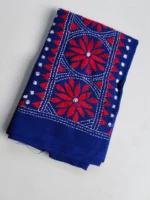 Blue Cotton Kantha Stitch Blouse Piece - Image 3