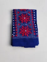 Blue Cotton Kantha Stitch Blouse Piece - Image 4