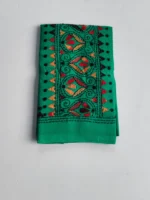 Green Cotton Kantha Stitch Blouse Piece - Image 4