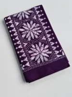 Purple Cotton Kantha Stitch Blouse Piece - Image 3