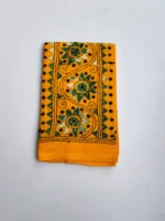 Yellow Cotton Kantha Stitch Blouse Piece - Image 4