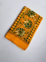 Yellow Cotton Kantha Stitch Blouse Piece - Image 2