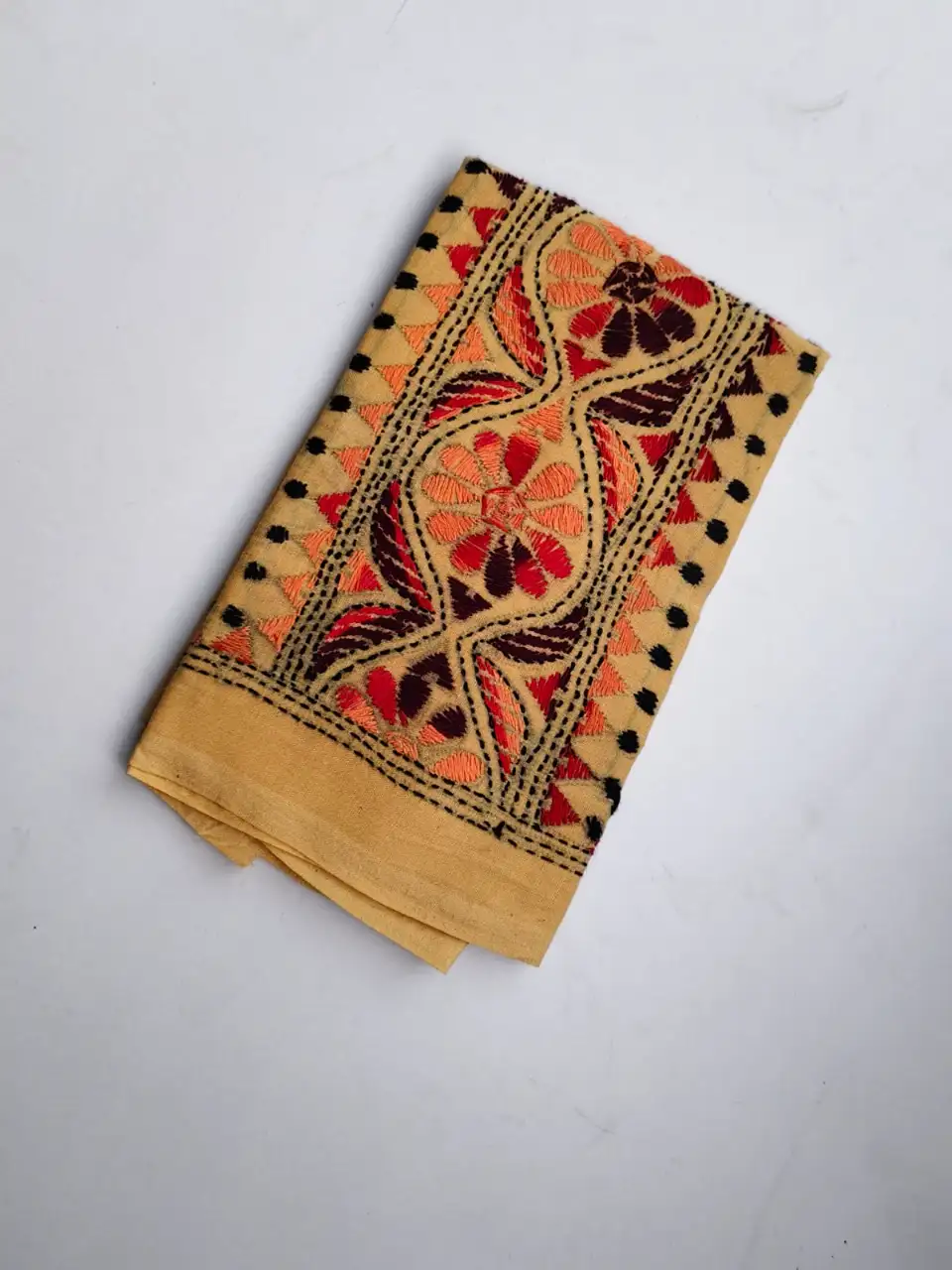 1000250035.webp Beige colour Cotton Kantha Stitch Blouse - Image 2