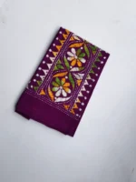 Purple Cotton Kantha Stitch Blouse Piece - Image 3