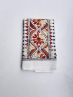 White Cotton Kantha Stitch Blouse Piece - Image 4