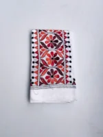 White Cotton Kantha Stitch Blouse Piece - Image 4