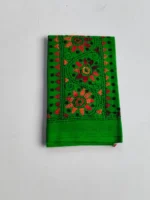 Green Cotton Kantha Stitch Blouse Piece