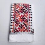 White Cotton Kantha Stitch Blouse Piece