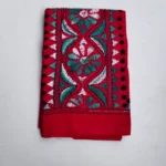 Red Cotton Kantha Stitch Blouse Piece