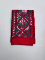 Red Cotton Kantha Stitch Blouse Piece