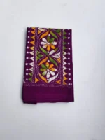 Purple Cotton Kantha Stitch Blouse Piece