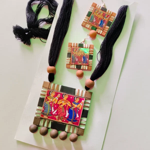 Terracotta Necklace Set for Women (Sticker Theme) 1set