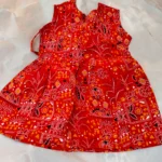 Printed cotton kids gown frock for kids