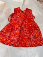 Printed cotton kids gown frock for kids