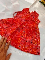 Printed cotton kids gown frock for kids - Image 3