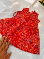 Printed cotton kids gown frock for kids - Image 2