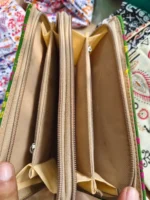 Kantha Stitch Cotton Zip Wallet – Double Zipper Compartments - Image 4