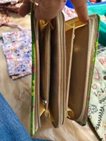Kantha Stitch Cotton Zip Wallet – Double Zipper Compartments - Image 3
