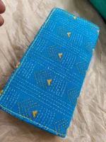 Kantha Stitch Cotton Zip Wallet – Double Zipper Compartments - Image 2