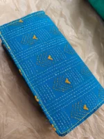 Kantha Stitch Cotton Zip Wallet – Double Zipper Compartments