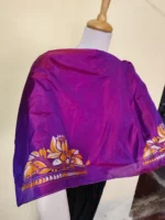 Purple Silk Kantha Stitch Blouse Material – Hand Embroidered Lotus Motif - Image 7
