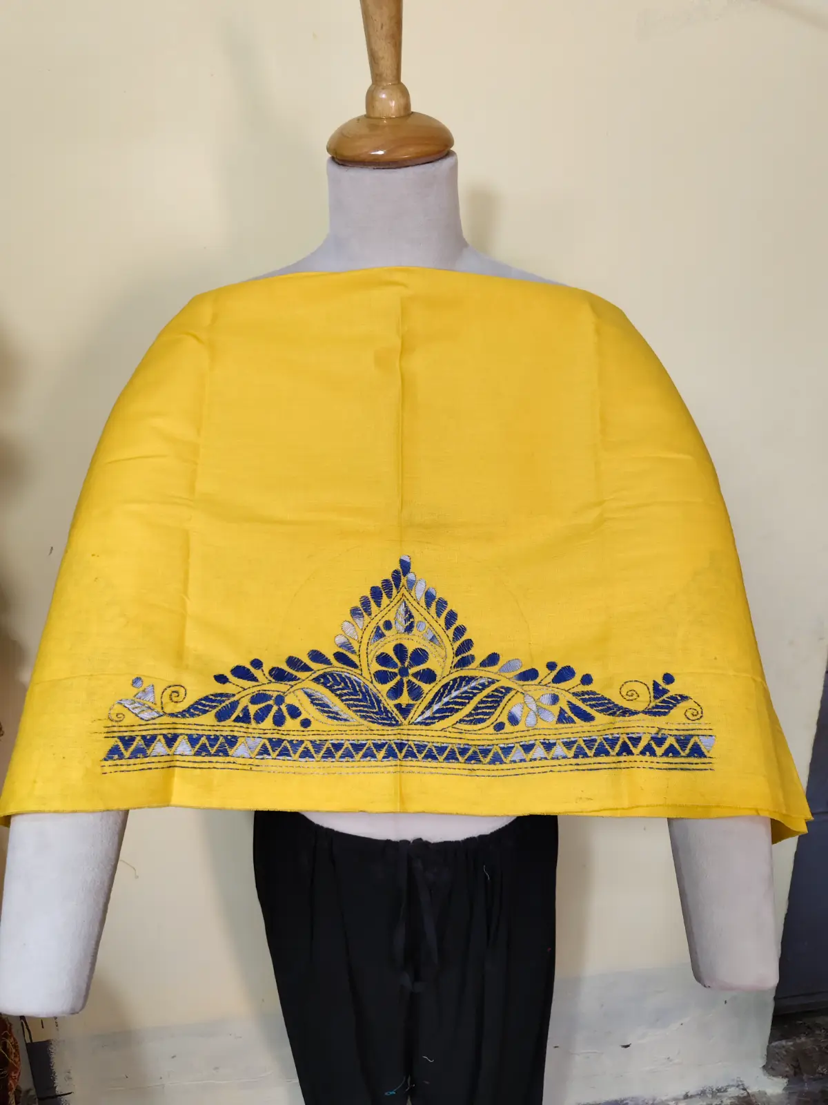 1000528090.webp Kantha Blouse Piece yellow colour - Image 5