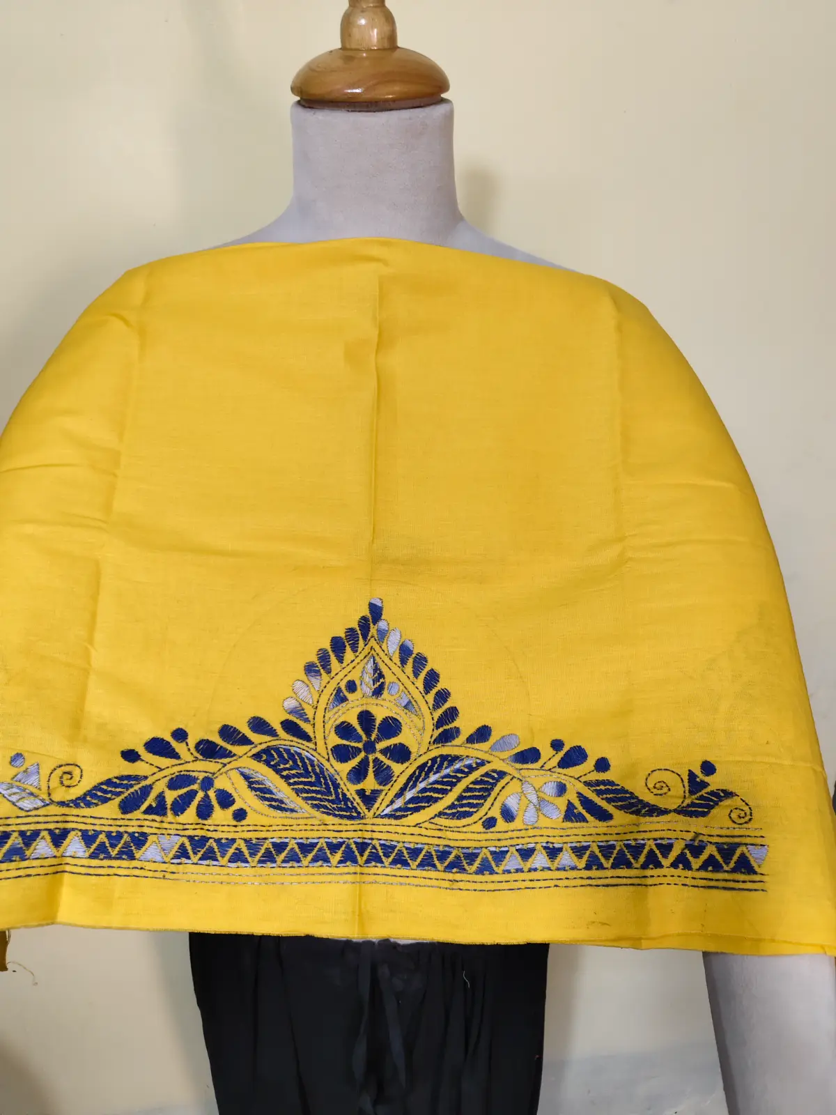 1000528091.webp Kantha Blouse Piece yellow colour - Image 1
