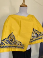 Kantha Blouse Piece yellow colour - Image 3