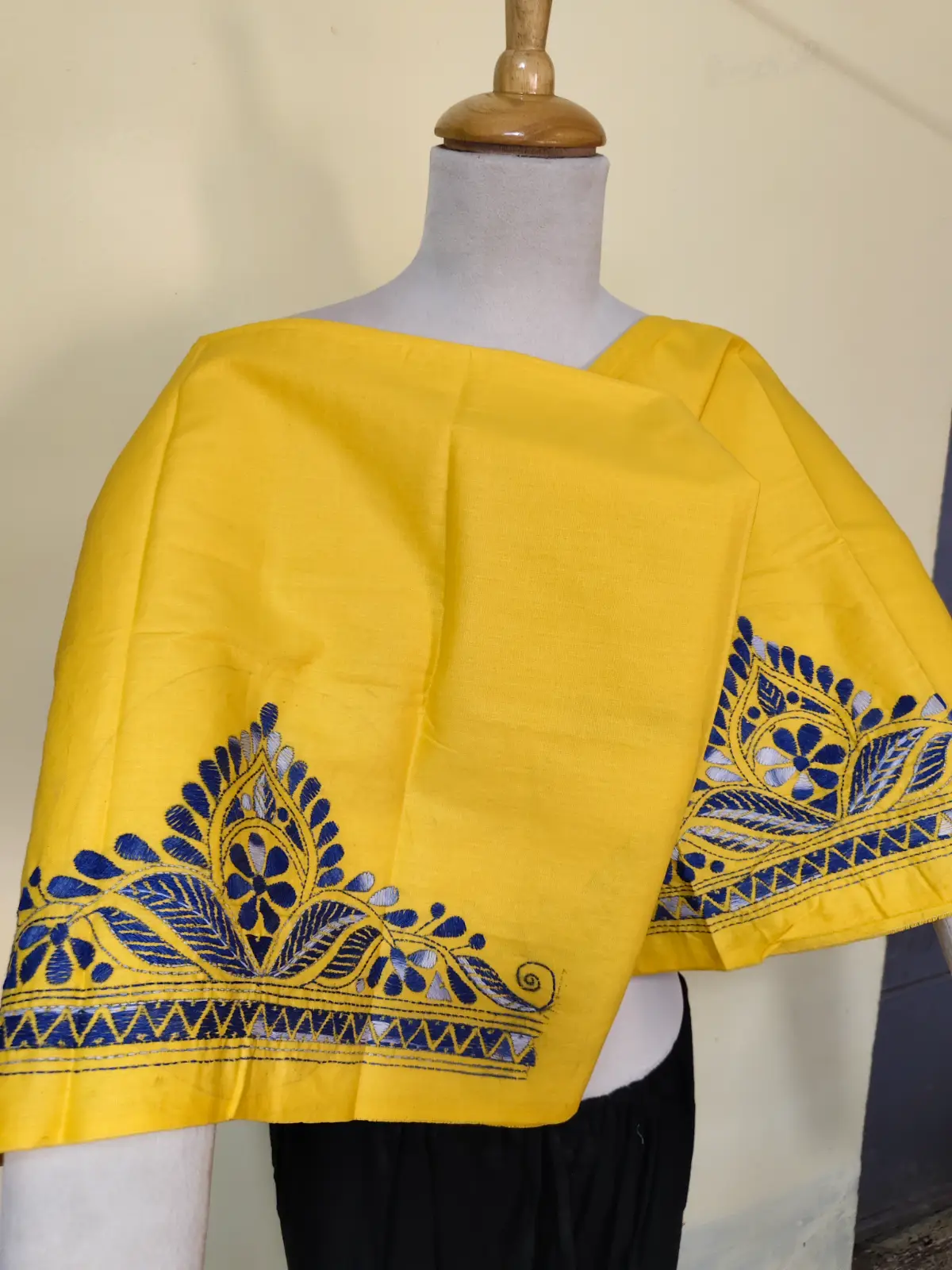 1000528093.webp Kantha Blouse Piece yellow colour - Image 3