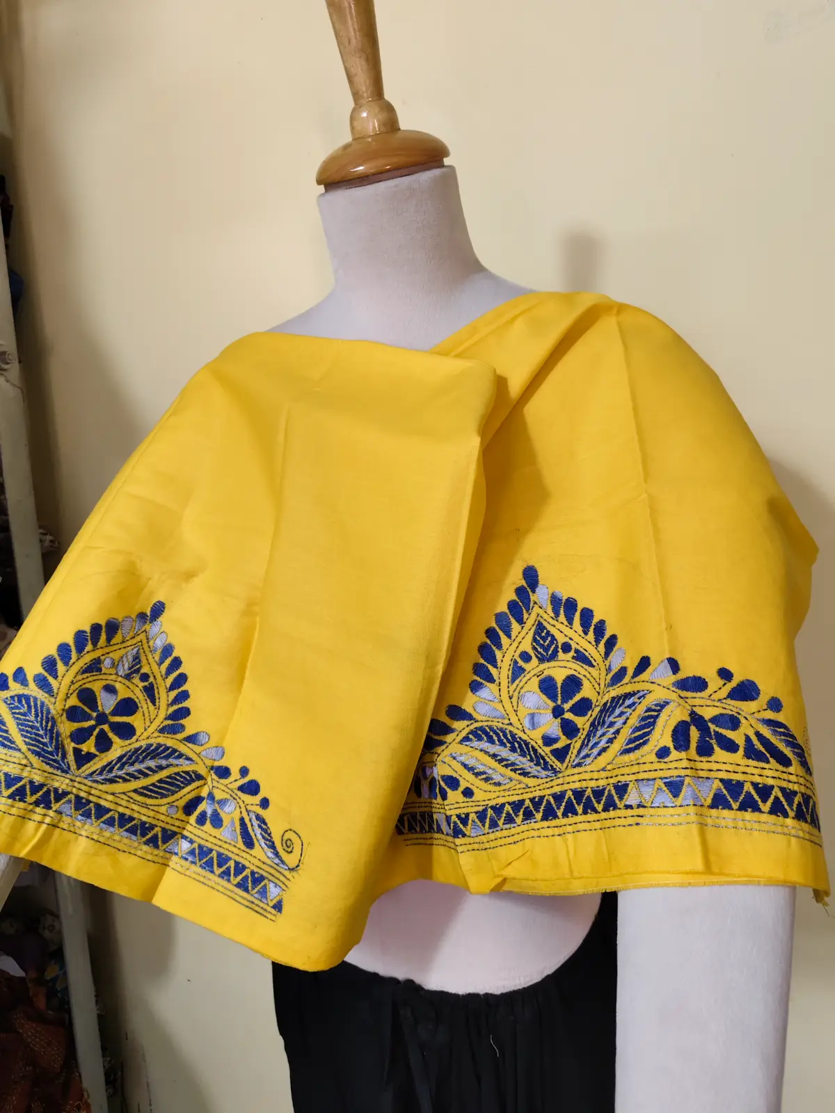 1000528094.webp Kantha Blouse Piece yellow colour - Image 2