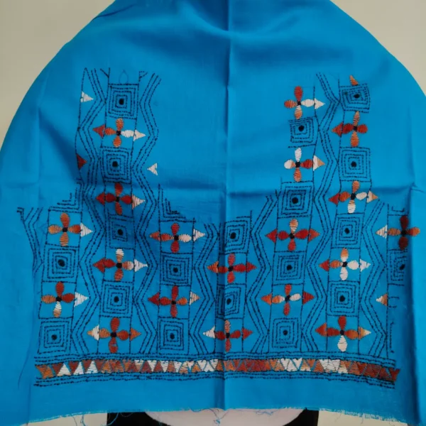 Blue Kantha Stitch Blouse One Piece