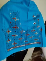 Blue Kantha Stitch Blouse One Piece - Image 4