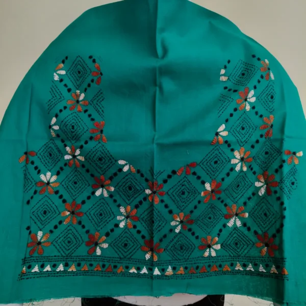 Green Kantha Stitch Blouse One Piece