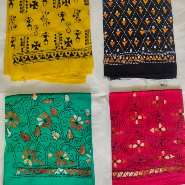 Kantha Stitch Blouse Piece wholesale 4 piece Set For Women