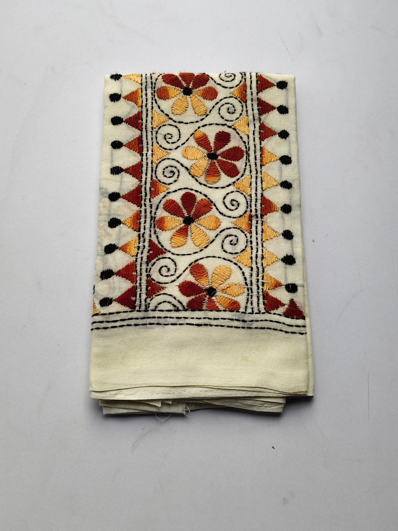 IMG_20251028_161310 White Blouse Kantha Stitch Material - Image 1