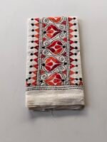 White Kantha Stitch Blouse Material