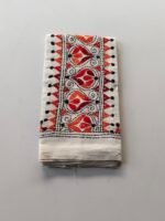 White Kantha Stitch Blouse Material - Image 2