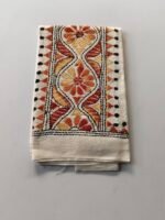 White Kantha Work Blouse Piece - Hand Embedded