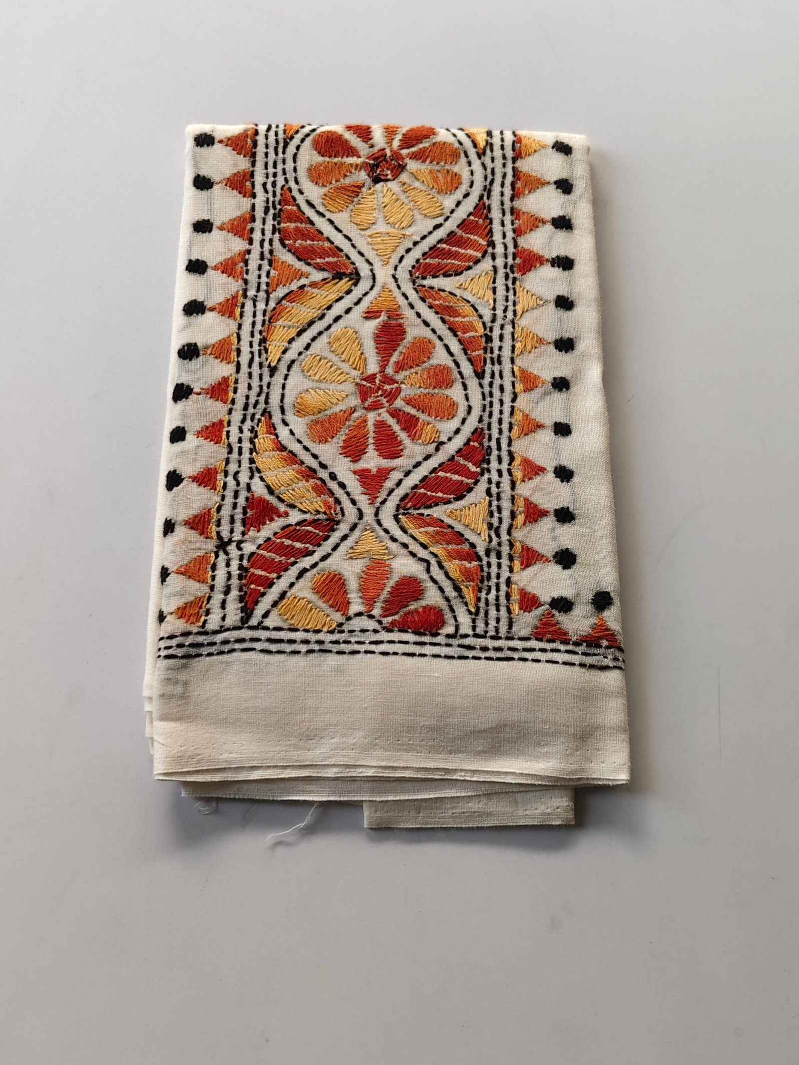 IMG_20251028_161514 White Kantha Work Blouse Piece - Hand Embedded - Image 1