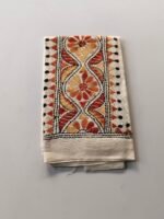 White Kantha Work Blouse Piece - Hand Embedded - Image 2