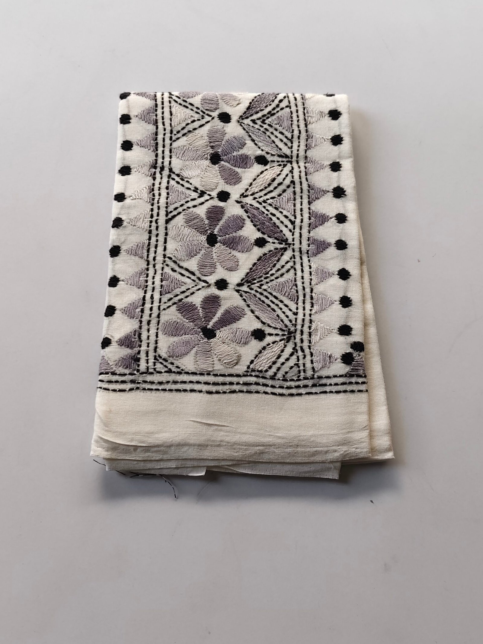 IMG_20251028_161616 White Kantha Stitch Blouse Material for Women - Image 1