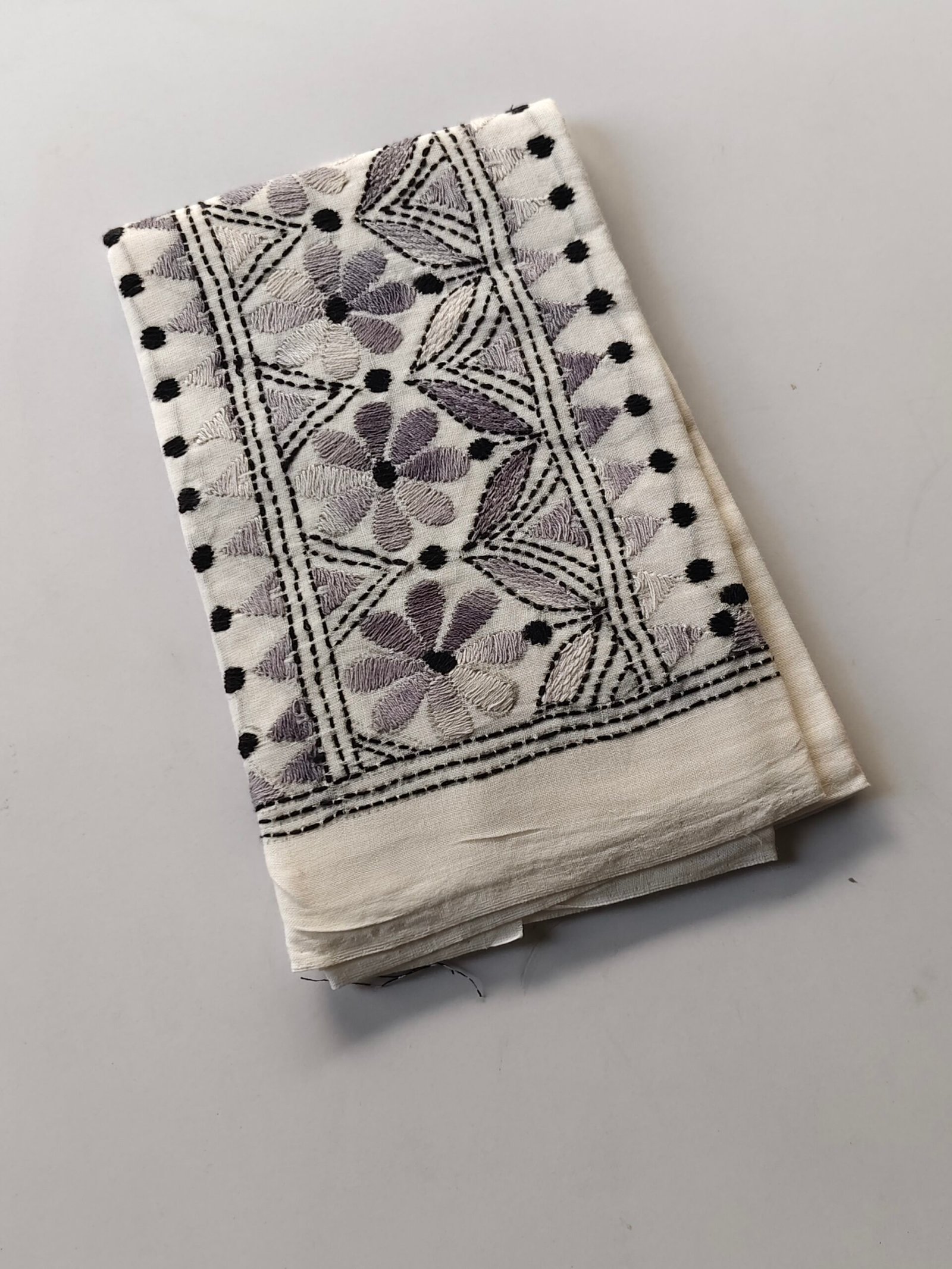 IMG_20251028_161621 White Kantha Stitch Blouse Material for Women - Image 4