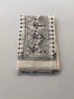 White Kantha Stitch Blouse Material for Women - Image 3