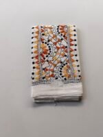 White Kantha Work Blouse Piece - Image 3