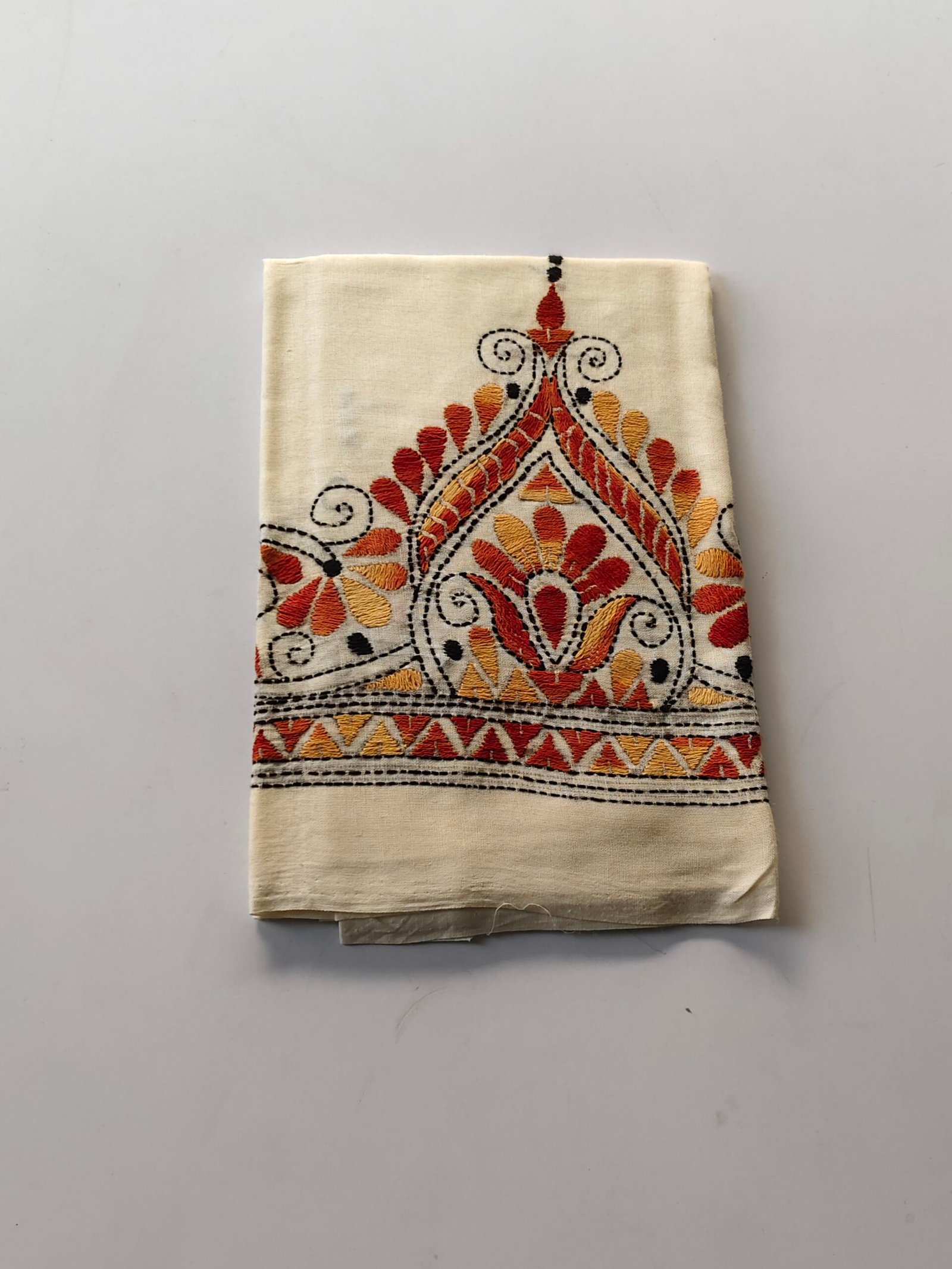IMG_20251028_161803 Kantha Work Blouse Piece - White - Image 3