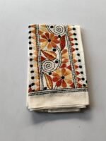 Kantha Work Blouse Piece White - Handcrafted Floral Embroidery - Image 3