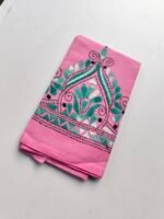 Pink Cotton Kantha Stitch Blouse Piece - Image 3