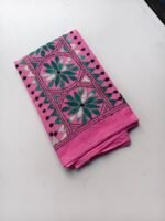 Pink Cotton Hand Work Blouse Piece - Image 3