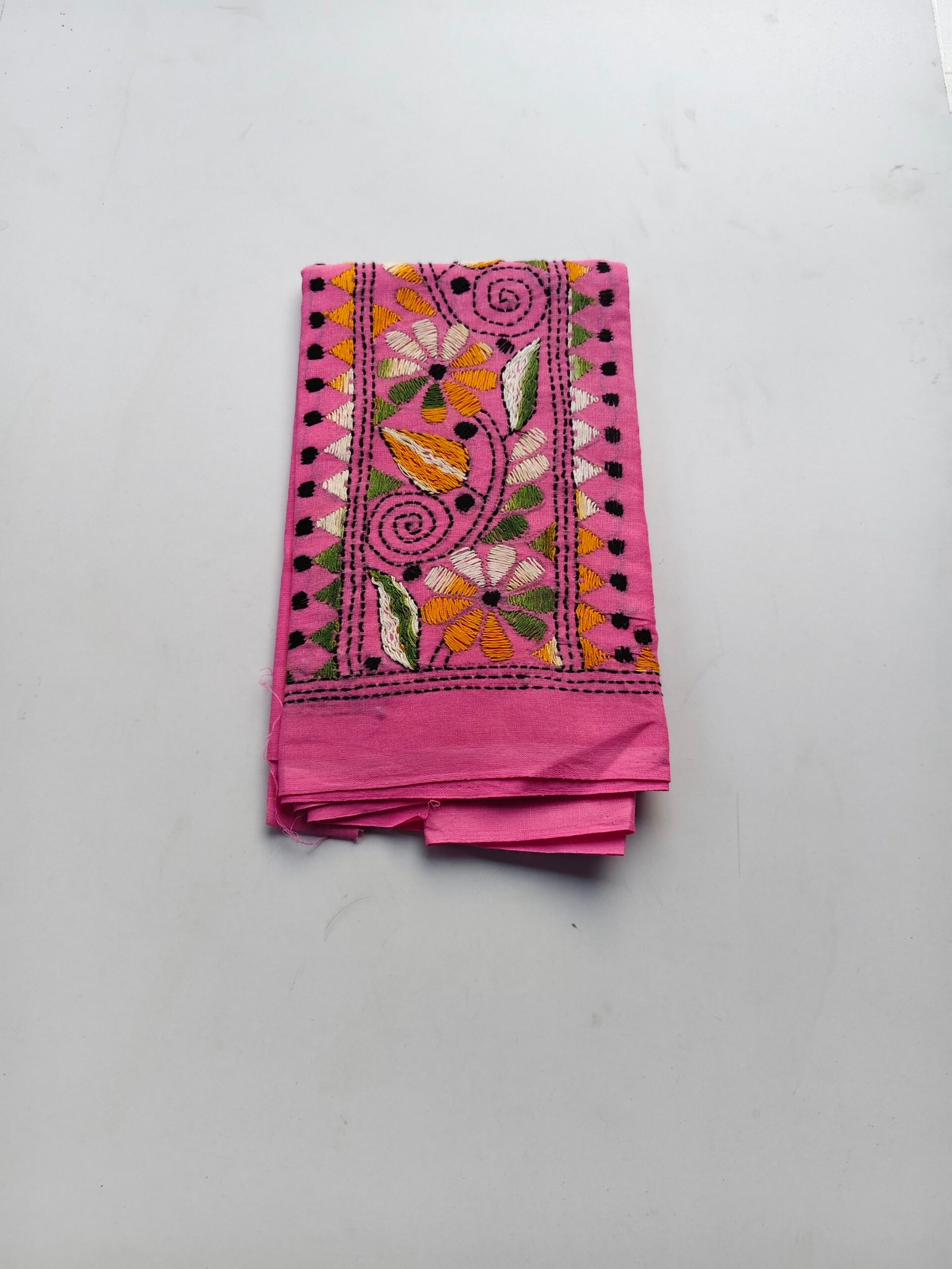 IMG_20251028_162627 Pink Cotton Hand Work Blouse Piece - flower design - Image 1