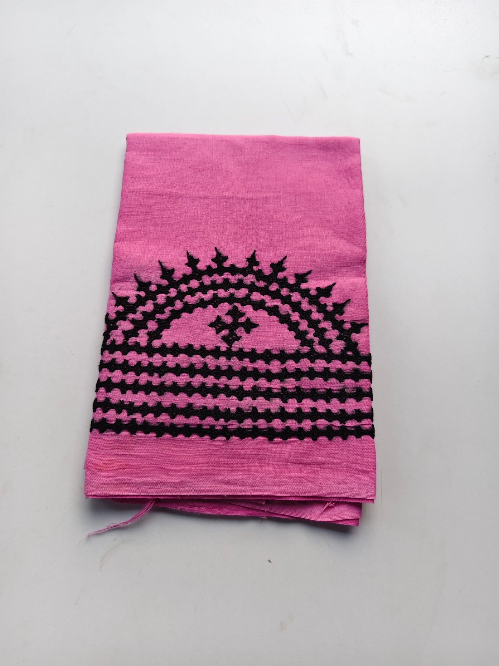 IMG_20251028_162655 Pink Cotton Hand Work Blouse Piece - Gujarati work - Image 1